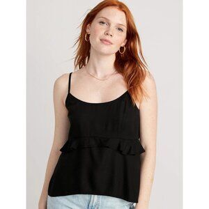 Old Navy Black Ruffle-Trim Cami Top M